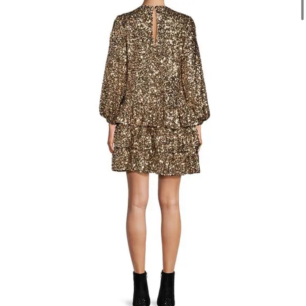 Antonio Melani
Angel Sequin Mesh Keyhole Button Back Mini Dress - Picture 3 of 9